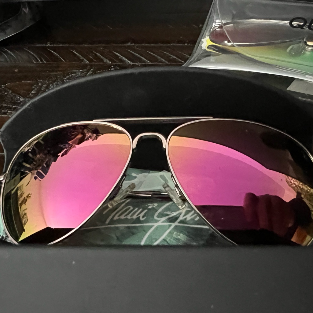 Maui Jim Brand Mirrored Polarized Mavericks Aviator Glasses 61 Mm Brand New